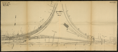 852579 Grondplan voor de te verleggen spoorbaan (km. 81.9 tot km. 83.0 en de Westelijke splitsing) in verband met de ...